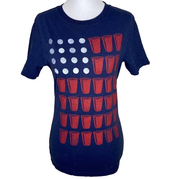 Free State Tops - Free State American Flag Beer Pong T-Shirt Size XS
